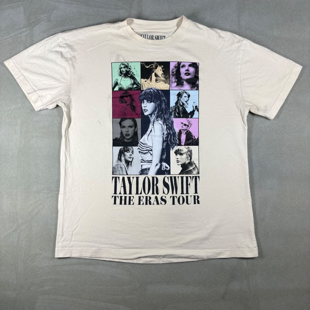 Taylor Swift The Eras Tour Concert‎ T-Shirt Mens Medium Cream Graphic Tee 2023